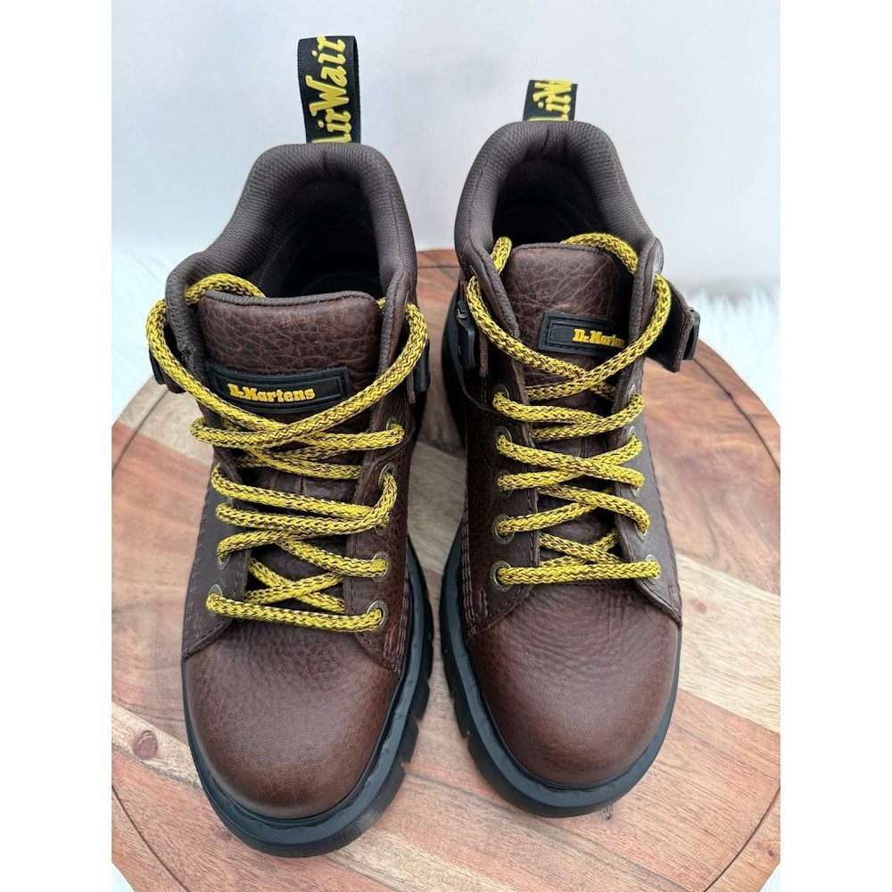 Dr Martens Woodard Boots Brown Leather Chunky Robust Sole Lace Up Size 7 M/ W 8 - Picture 5 of 9